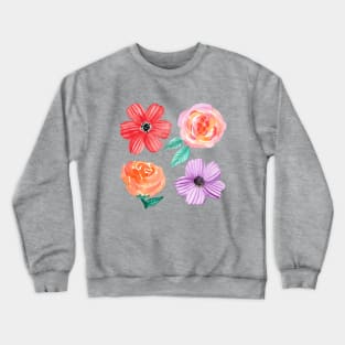 Bold Blooms - Four Flowers Crewneck Sweatshirt